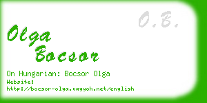 olga bocsor business card